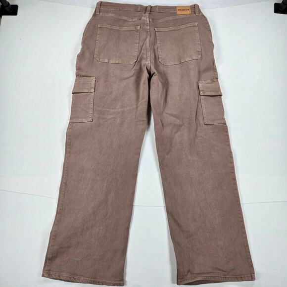 NWT Hollister Ultra High Rise Dad Jean Brown Cargo Pants Women's Size 32R‎ - Picture 7 of 8